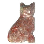 15x24mm Flat-Back Autumn Jasper (Epidot) CAT Animal Fetish Bead