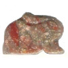 15x20mm Autumn Jasper (Epidot) RABBIT Animal Fetish Bead