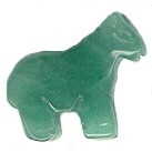 20x20mm Green Aventurine HORSE Animal Fetish Bead