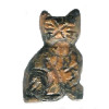 15x24mm Flat-Back Picture Jasper CAT Animal Fetish Bead