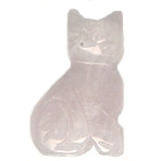 15x24mm Flat-Back Rose Quartz CAT Animal Fetish Bead