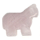 20x20mm Rose Quartz HORSE Animal Fetish Bead