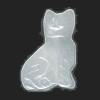 15x24mm Flat-Back Snow/Milky Quartz CAT Animal Fetish Bead