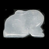 15x20mm Snow/Milky Quartz RABBIT Animal Fetish Bead