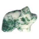 15x22mm Tree Agate BOAR, PIG Animal Fetish Bead