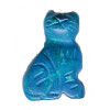 15x24mm Flat-Back Turquoise Dyed Howlite CAT Animal Fetish Bead