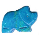 15x22mm Turquoise Dyed Howlite BOAR/PIG Animal Fetish Bead