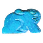 15x20mm Turquoise Dyed Howlite RABBIT Animal Fetish Bead