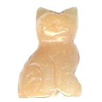 15x24mm Peach Aventurine (Flat-Back) CAT Animal Fetish Bead