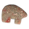 18x24mm Autumn Jasper (Epidot) ZUNI BEAR Animal Fetish Bead