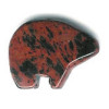 18x24mm Obsidian Mahogany ZUNI BEAR Animal Fetish Bead