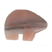 18x24mm Pink Lace Agate ZUNI BEAR Animal Fetish Bead