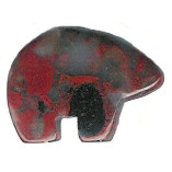 18x24mm Poppy Jasper ZUNI BEAR Animal Fetish Bead