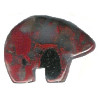 18x24mm Poppy Jasper ZUNI BEAR Animal Fetish Bead