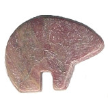 18x24mm Rhodonite ZUNI BEAR Animal Fetish Bead