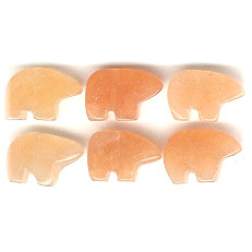 8x12 Aragonite ZUNI BEAR Animal Fetish Beads