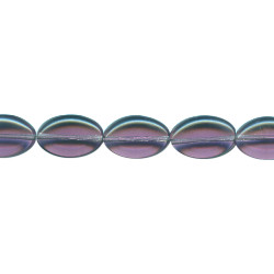 11x16mm Transparent Dark Amethyst Pressed Glass FLAT OVAL Beads