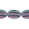 11x16mm Transparent Dark Amethyst Pressed Glass FLAT OVAL Beads