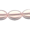 11x16mm Transparent Pink Pressed Glass FLAT OVAL Beads