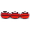 11x16mm Transparent Red Pressed Glass Flat OVAL Beads