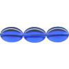 11x16mm Transparent Sapphire Blue Pressed Glass FLAT OVAL Beads