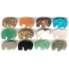 8x10mm Mixed Gemstone Zuni Style BUFFALO Animal Fetish Beads