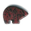 13x18mm Obsidian Mahogany ZUNI BEAR Animal Fetish Bead