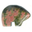 13x18mm Unakite ZUNI BEAR Animal Fetish Bead