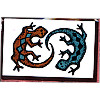 1-1/4" x 1-7/8" *Southwest Gecko/Lizard Duo* Foam Mounted RUBBER STAMP ~ Circa 1994
