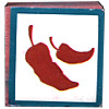 1" x 1" *Chili Peppers* Foam Mounted RUBBER STAMP ~ Circa 1994