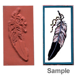 1" x 2" *Eagle Feather* Foam Mounted RUBBER STAMP ~ Circa 1994