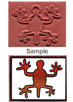 1-1/2" x 1-7/8" *Petroglyph Lizard* Foam Mounted RUBBER STAMP ~ Circa 1994