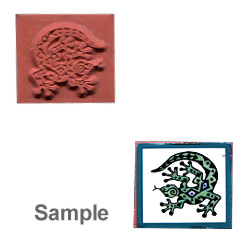 1" x 1" *Southwest Lizard/Gecko* Foam Mounted RUBBER STAMP ~ Circa 1994