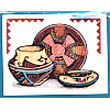 1-1/2 x 1-7/8" *Southwest Pottery* Foam Mounted RUBBER STAMP ~ Circa 1994