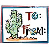 1-1/2" x 1-7/8" *Cactus: To & From* Foam Mounted RUBBER STAMP ~ Circa 1994