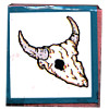 1" x 1" *Western Cow/Buffalo Skull* Foam Mounted RUBBER STAMP ~ Circa 1994