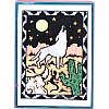 2" x 2-3/4" *Southwest Desert Scene* Foam Block Mounted RUBBER STAMP ~ Circa 1994