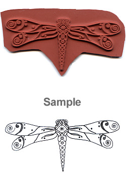 2-1/2" x 4" *Southwest Dragonfly* Unmounted RUBBER STAMP