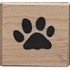 PSX® 1" x 1" *Mini Cat Paw Print* Wood Block Mounted RUBBER STAMP ~ Circa 1985