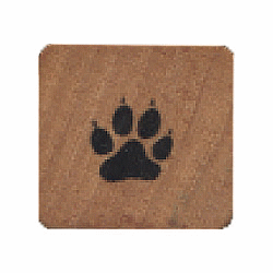 Comotion® 3/4" x 3/4" *Mini Dog Paw Print* Wood Block Mounted RUBBER STAMP