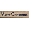 Affel® 1" x 3-5/8" *Merry Christmas* Wood Block Mounted RUBBER STAMP ~ Circa 1987
