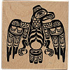 PSX Design® 2-1/4" x 2-1/4" *Northwest Eagle Totem* Wood Block Mounted RUBBER STAMP ~ Circa 1995