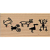 PSX Design® 1-1/2" x 3" *Petroglyph Animals* Wood Block Mounted RUBBER STAMP ~ Circa 1997