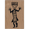 PSX Design® 2-1/4" x 3-1/2" *Petroglyph Man #2* Wood Block Mounted RUBBER STAMP ~ Circa 1996