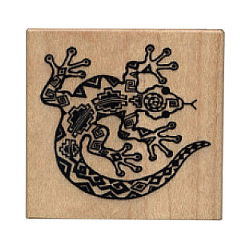 PSX Design® 1-3/4" x 1-3/4" *Southwest Lizard/Gecko* Wood Block Mounted RUBBER STAMP ~ Circa 1990