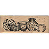 PSX Design® 1-1/2" x 4" *Southwest Pottery* Wood Block Mounted RUBBER STAMP ~ Circa 1996