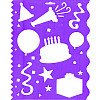 9" x 11.5" Shape Templates & Border Edger STENCIL: Birthday