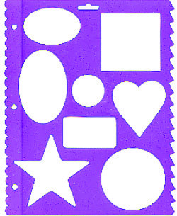 9" x 11.5" Shape Templates & Border Edger STENCIL: Basic Shapes Frames