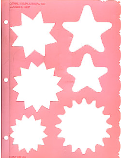 DEJA VIEWS® C-Thru 9" x 12" Shape Templates & Border Edger STENCIL: Starbursts #1