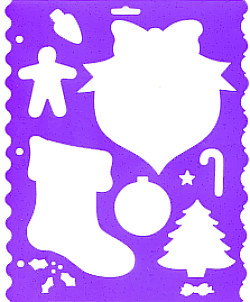 9" x 11.5" Shape Templates & Border Edger STENCIL: Christmas Holiday